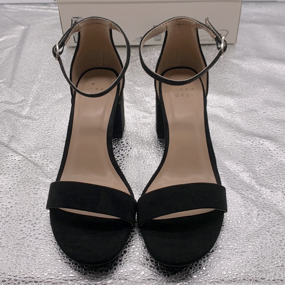 A New Day Black Suede Sandals Size 6